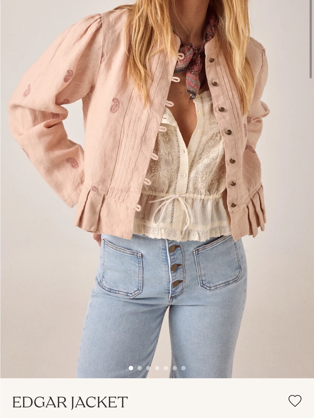EDGAR Jacket - Antique Blush Pink Button-Front Women's Jacket